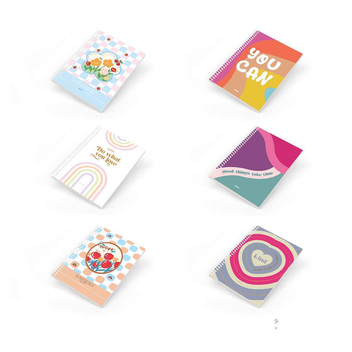 دفتر60برگ دوخط وزیری سیمی مجلد آبرنگ کدA042