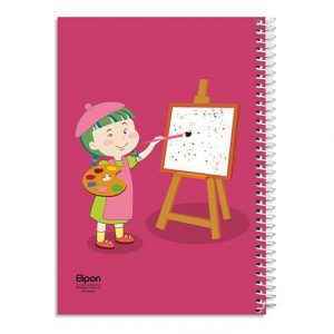 دفتر40برگ نقاشی سیمی وزیری فانتزی الیپون کد289کارتن96عددی