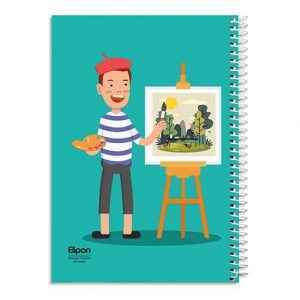 دفتر40برگ نقاشی سیمی وزیری فانتزی الیپون کد289کارتن96عددی