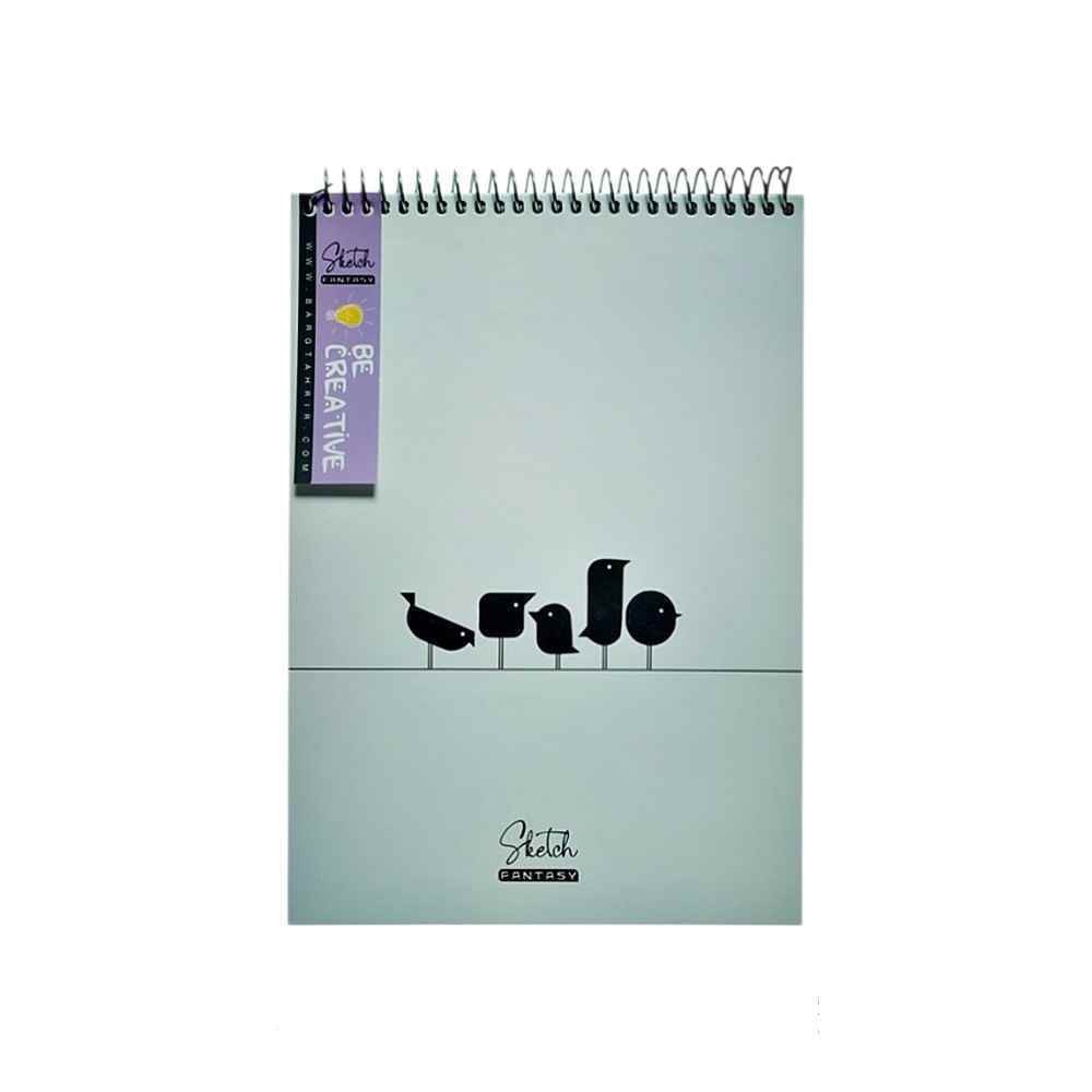 دفترنقاشی50برگ 2417 سیم از بالا جلد سخت برگ سری فانتزی کد72302