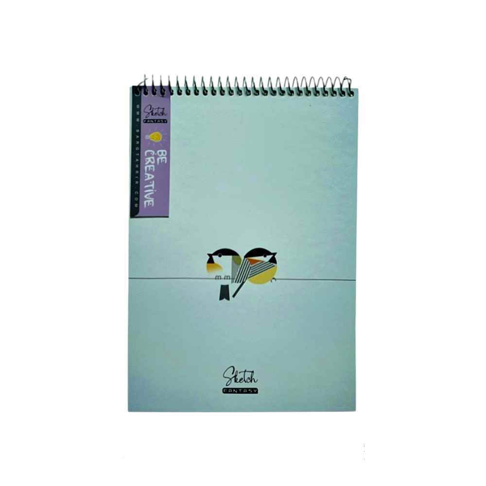 دفترنقاشی50برگ 2417 سیم از بالا جلد سخت برگ سری فانتزی کد72302