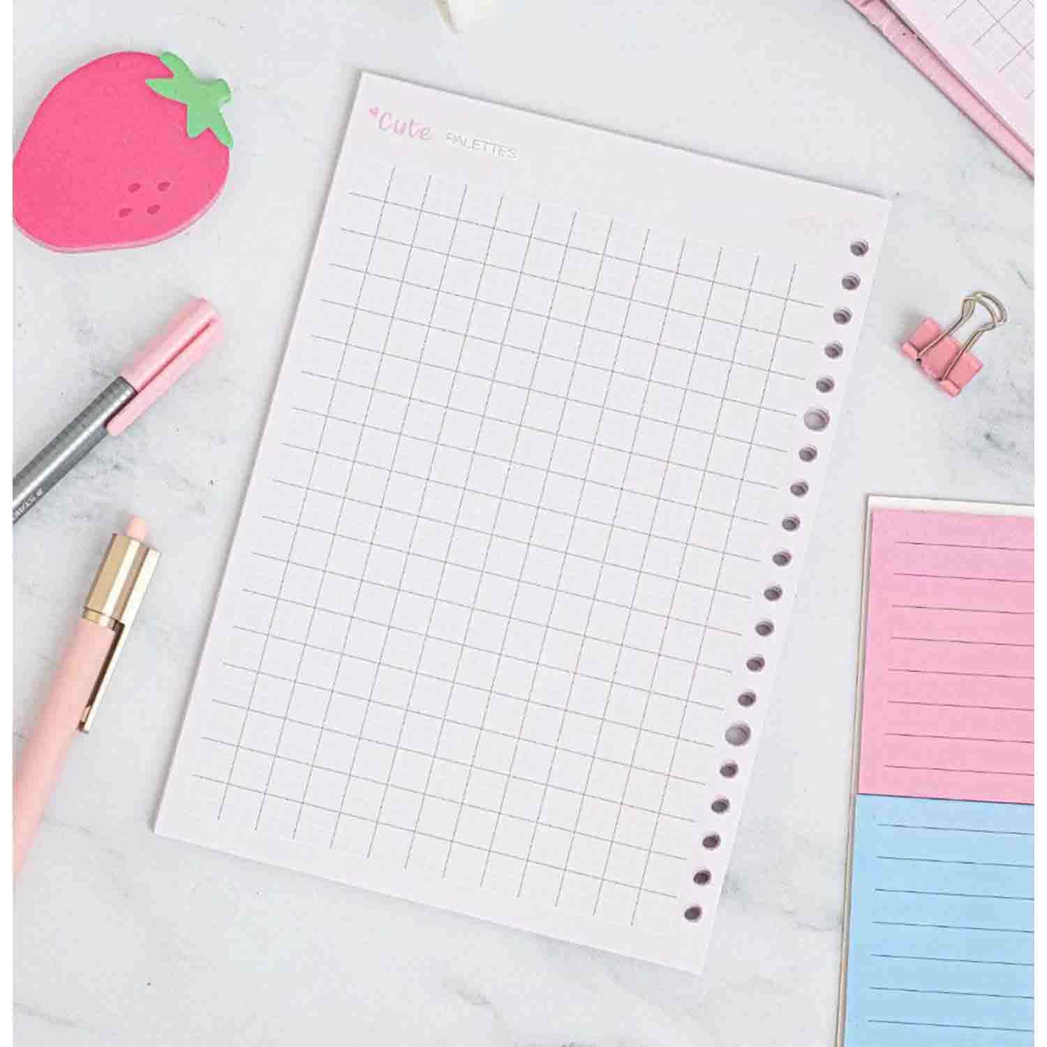 یدک دفتر کلاسوری 20حلقه شطرنجی برگ سری کیوت پالت کد74415