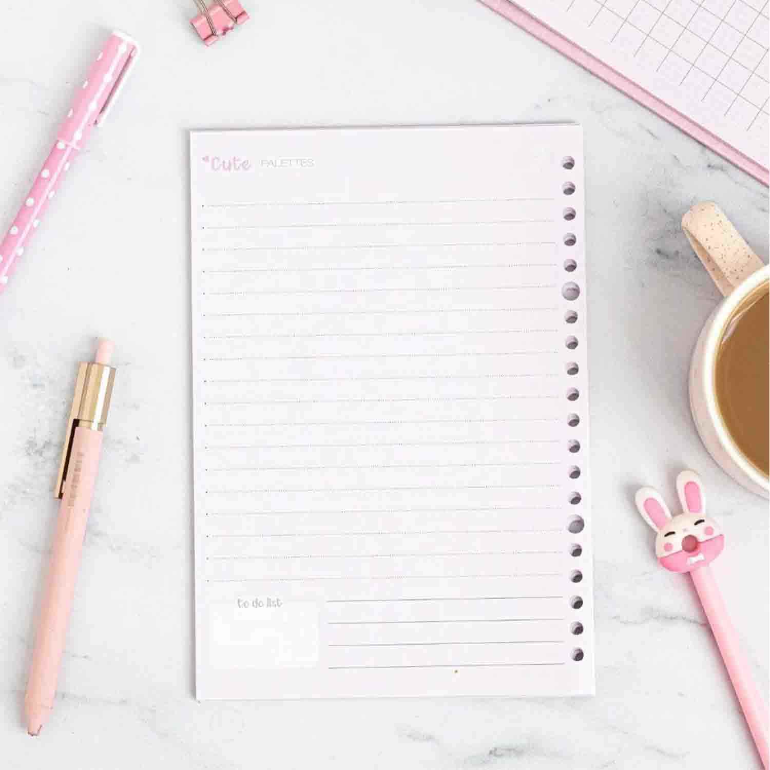 یدک دفتر کلاسوری 20حلقه 2خط برگ سری کیوت پالت کد74415