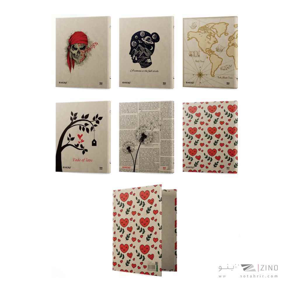 دفترکلاسوری26حلقه100برگ قفل فلز کرافت میکرو کدF14