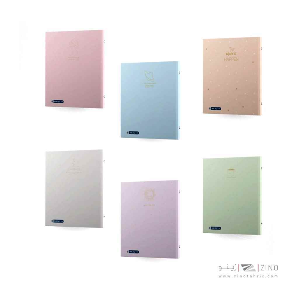 دفترکلاسوری 26حلقه 100برگ قفل فلزجلدسخت میکرو سری طلاکوب کدA28/A27