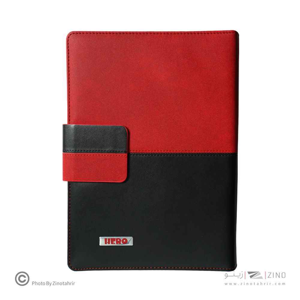 دفتر کلاسور26حلقه100برگ قفل فلز(مگنتی) هیرو چرم 2تکه کدFB61