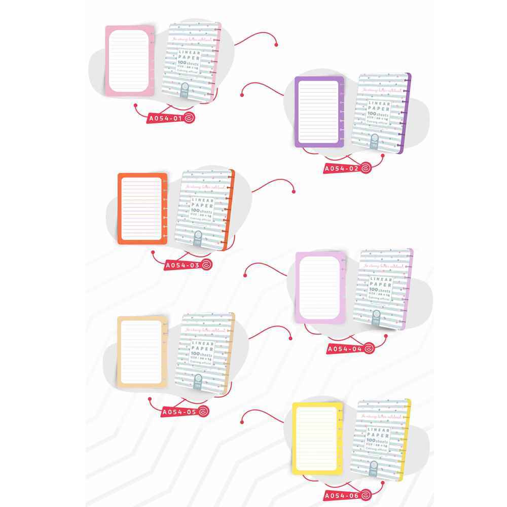 یدک دفتر7حلقه هپی دکمه ای آبرنگ کدA054