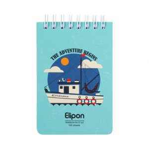 دفتریادداشت 100برگ 80*120سیمی جلدنرم فانتزی الیپون کد261کارتن144عددی