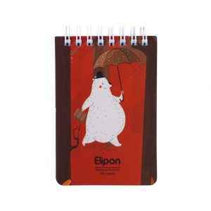 دفتریادداشت 100برگ 80*120سیمی جلدنرم فانتزی الیپون کد261کارتن144عددی