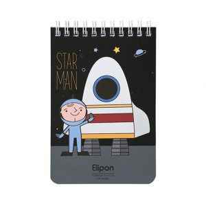 دفتریادداشت 80برگ 100*150سیمی جلدنرم فانتزی الیپون کد262کارتن132عددی