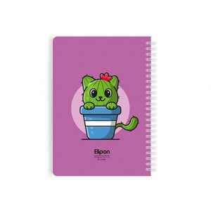 دفتریادداشت 80برگ 120*170 سیمی جلدنرم فانتزی الیپون کد280کارتن84عددی