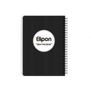 دفتریادداشت 80برگ 120*170سیمی جلدطلق فانتزی الیپون کد281کارتن 85عددی