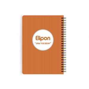 دفتریادداشت 80برگ 120*170سیمی جلدطلق فانتزی الیپون کد281کارتن 85عددی