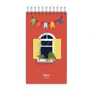 دفتریادداشت 80برگ 120*220سیمی جلدطلق فانتزی الیپون کد268کارتن 70عددی