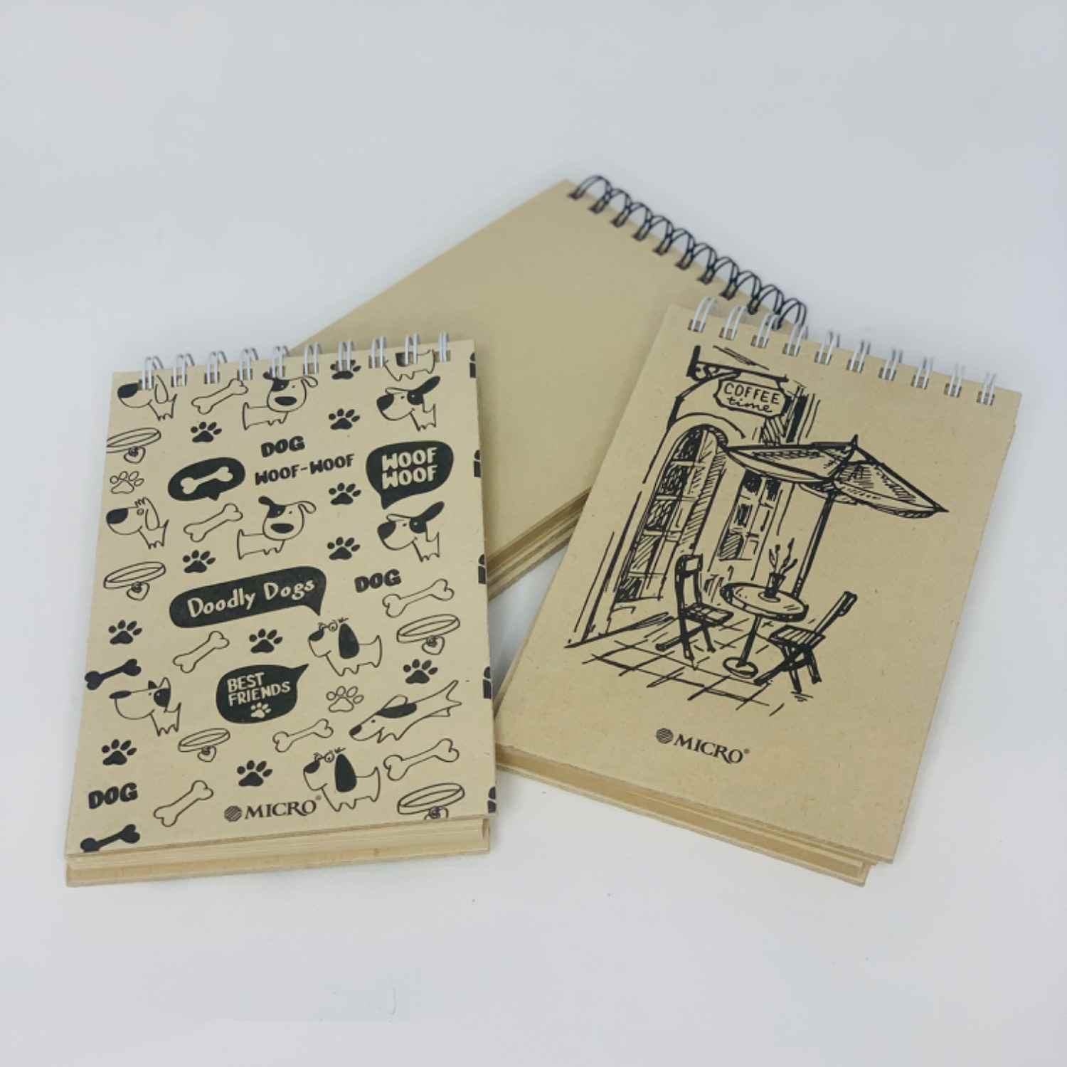 دفتریادداشت 80برگ سیم از بالا جلد سخت کرافت 21*14 میکرو کدF9