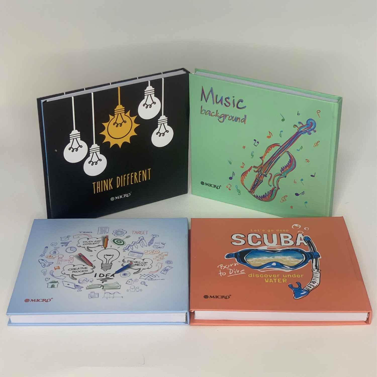 دفتریادداشت 120برگ 16*17 جلد سخت چسبی میکرو کدJ4