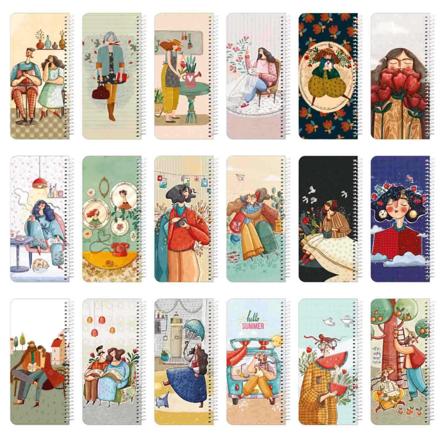 دفتریادداشت 100برگ پالتویی سیمی جلدسخت 18*10مسترنوت کد419کارتن60عددی