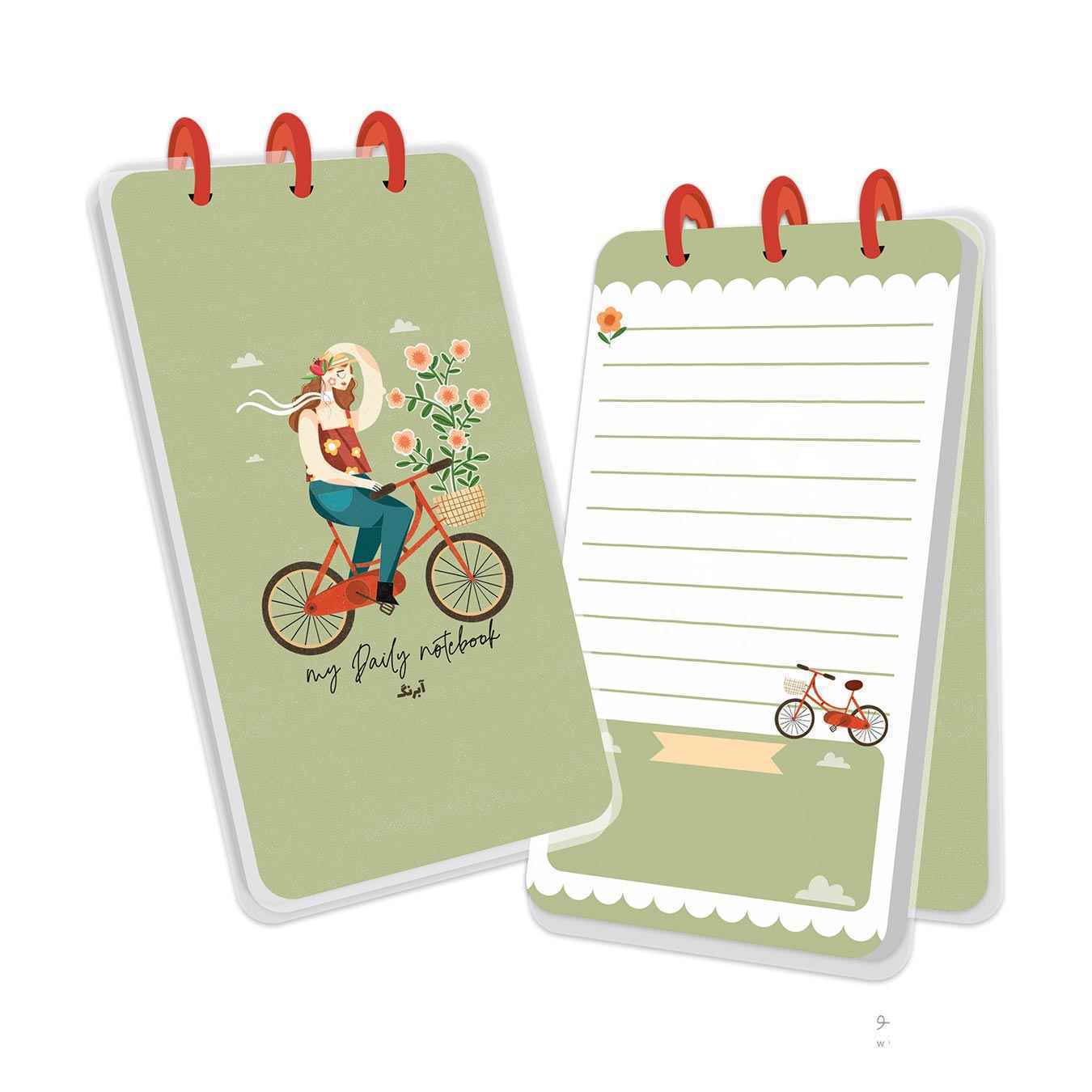 دفتر یادداشت100 برگ پالتویی جلد طلق پرسی 1017 دکمه ای آبرنگ