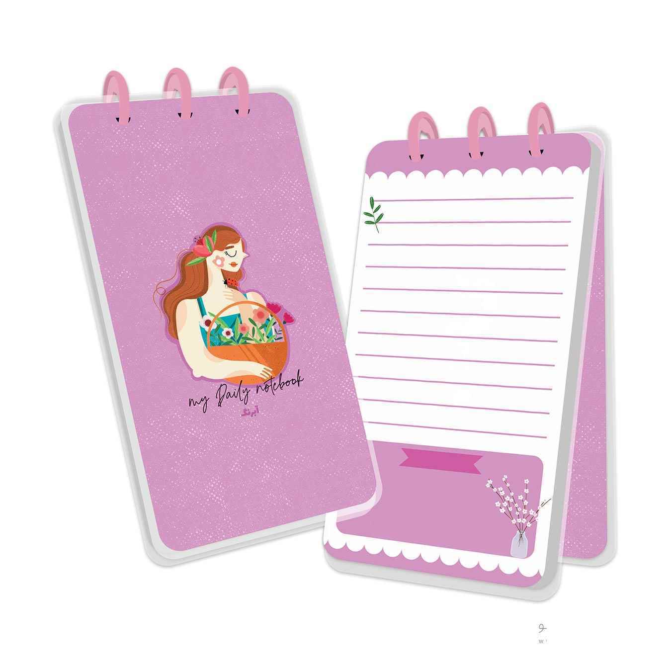 دفتر یادداشت100 برگ پالتویی جلد طلق پرسی 1017 دکمه ای آبرنگ