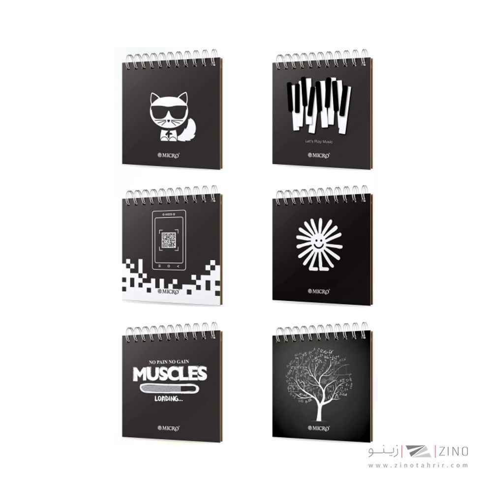 دفتریادداشت کاغذ مشکی14*14جلدسخت میکرو کدJ30