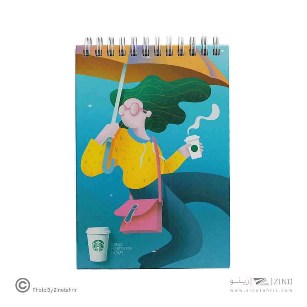 دفتریادداشت پالتویی جلد سخت فنردوبل ازبالا همیشه سری استارباکس