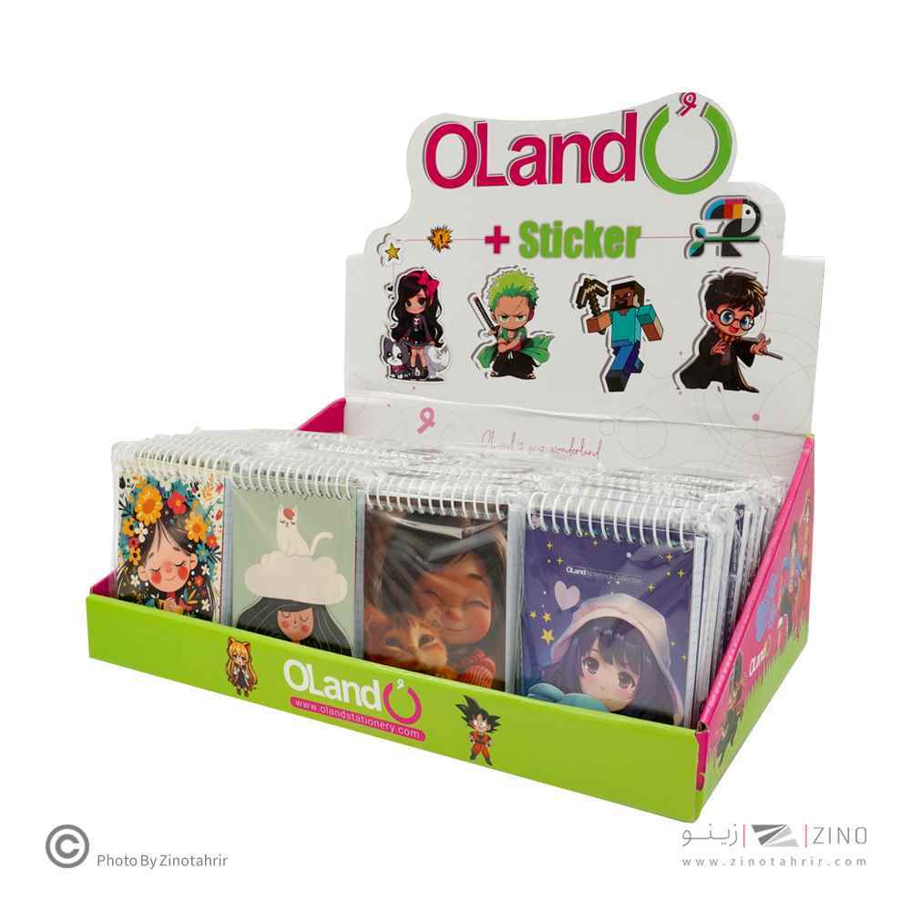 دفتر یادداشت 80 برگ فنری 12*8  با استیکر سری کیتی رز الند رگلام 48 عددی کد KTR80-0812