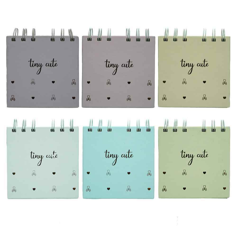 دفتریادداشت80برگ10*10 سیمی جلد سخت Tiny cute برگ سری کیوت پالت