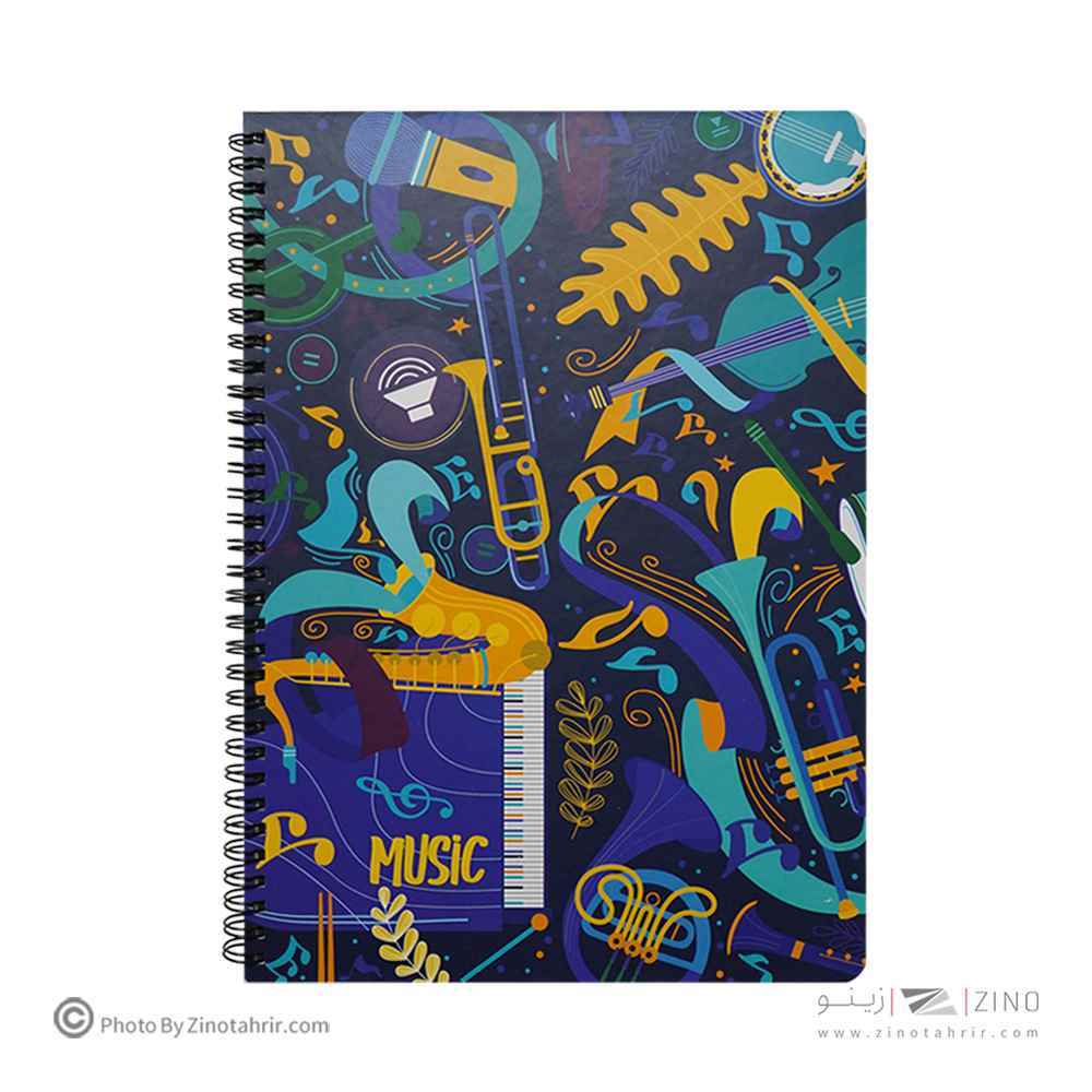 دفترنت50برگ280*200جلدسخت فنردوبل ازبغل لانگو