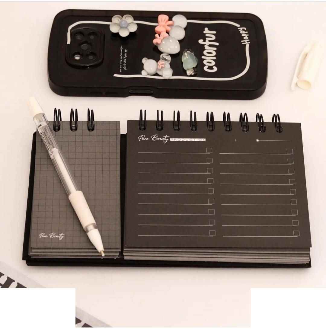 دفتریادداشت تودولیست (کاغذ مشکی) 2تکه 210*110  برگ سری پیور بیوتی کد70705