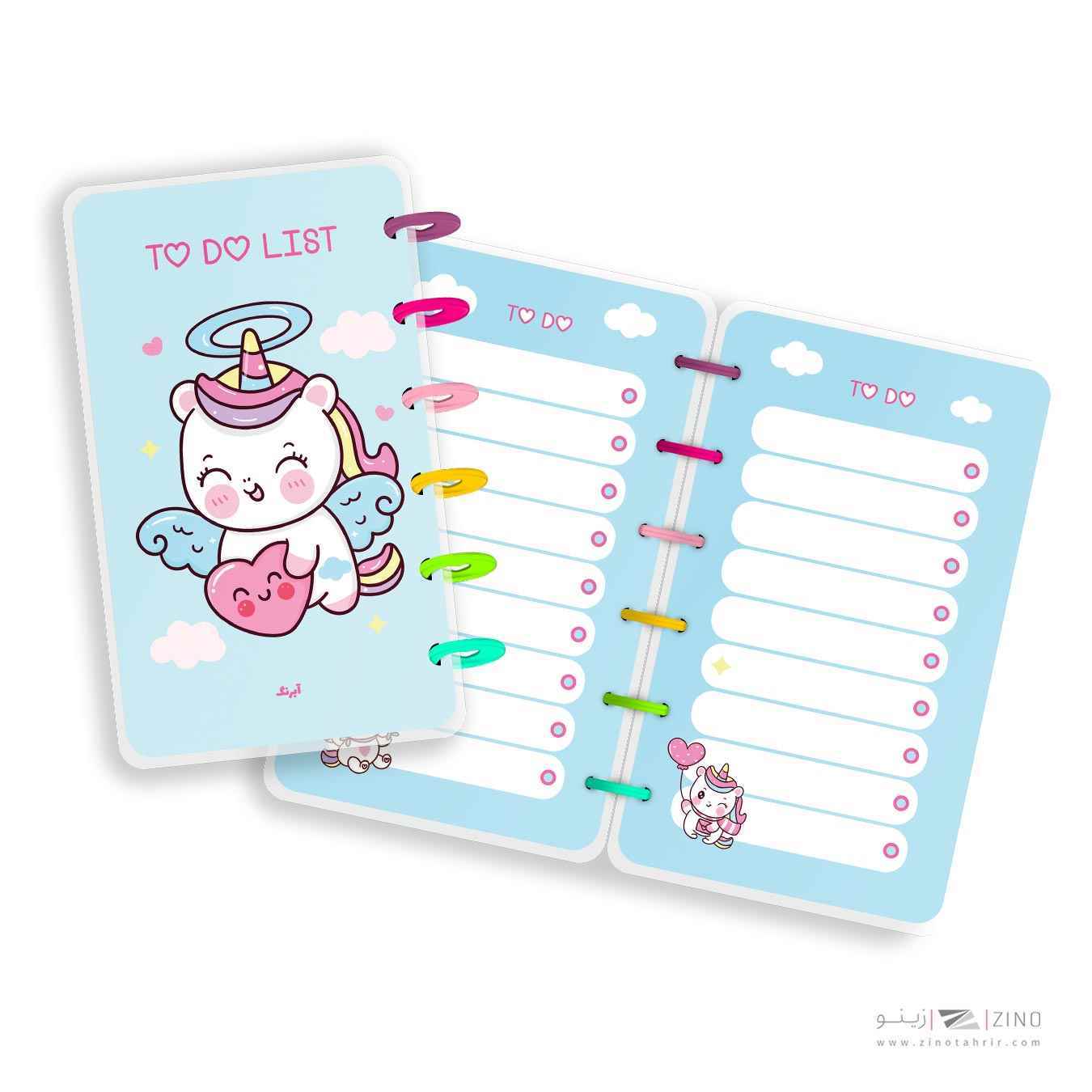 تودولیست100برگ10*17دکمه ای آبرنگ سری یونی کورن