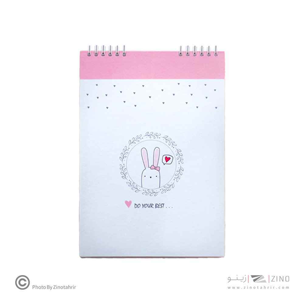 دفتر25برگی B5سایز175*250 کاغذسفیدآبرنگی خرگوشی برگ سری بانی استایل  کد70801