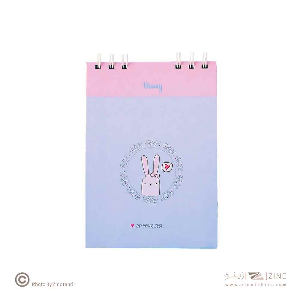 دفتر25برگی B6سایز125*175 کاغذرنگی ابرنگی خرگوشی برگ سری بانی استایل کد70853