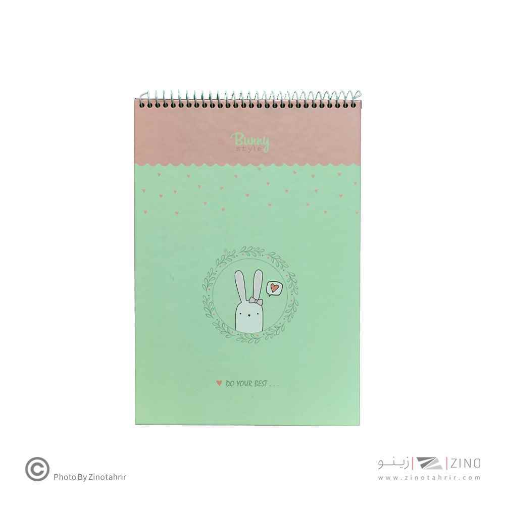 دفتر25برگی B5سایز175*250 کاغذرنگی آبرنگی خرگوشی برگ سری بانی استایل کد70803