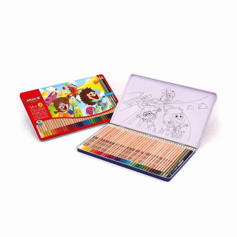 مدادرنگی3+36رنگ جعبه فلزی آریا کد3023ـ3096*40عدد*