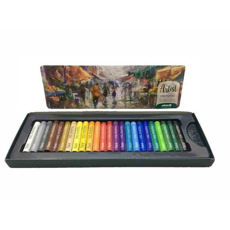 پاستل روغنی24رنگ مقوایی حرفه ای/آرتیست آریا کد2602