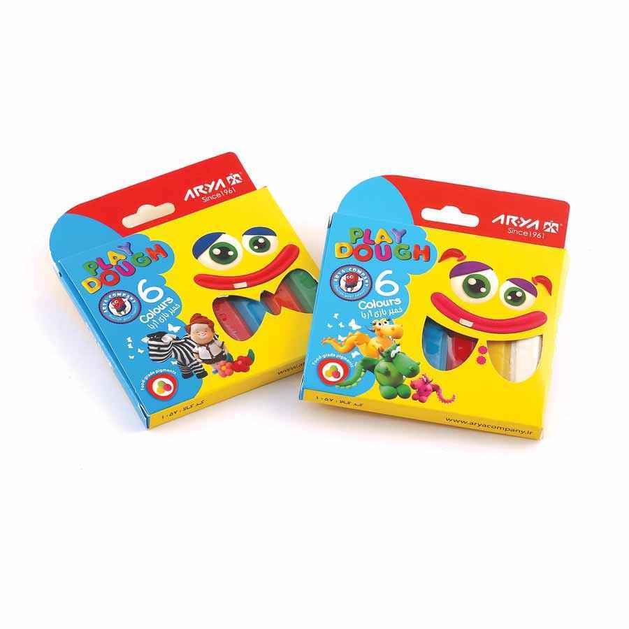 خمیرمقوایی6 رنگ مقوایی آریا کد1057 *144عدد*