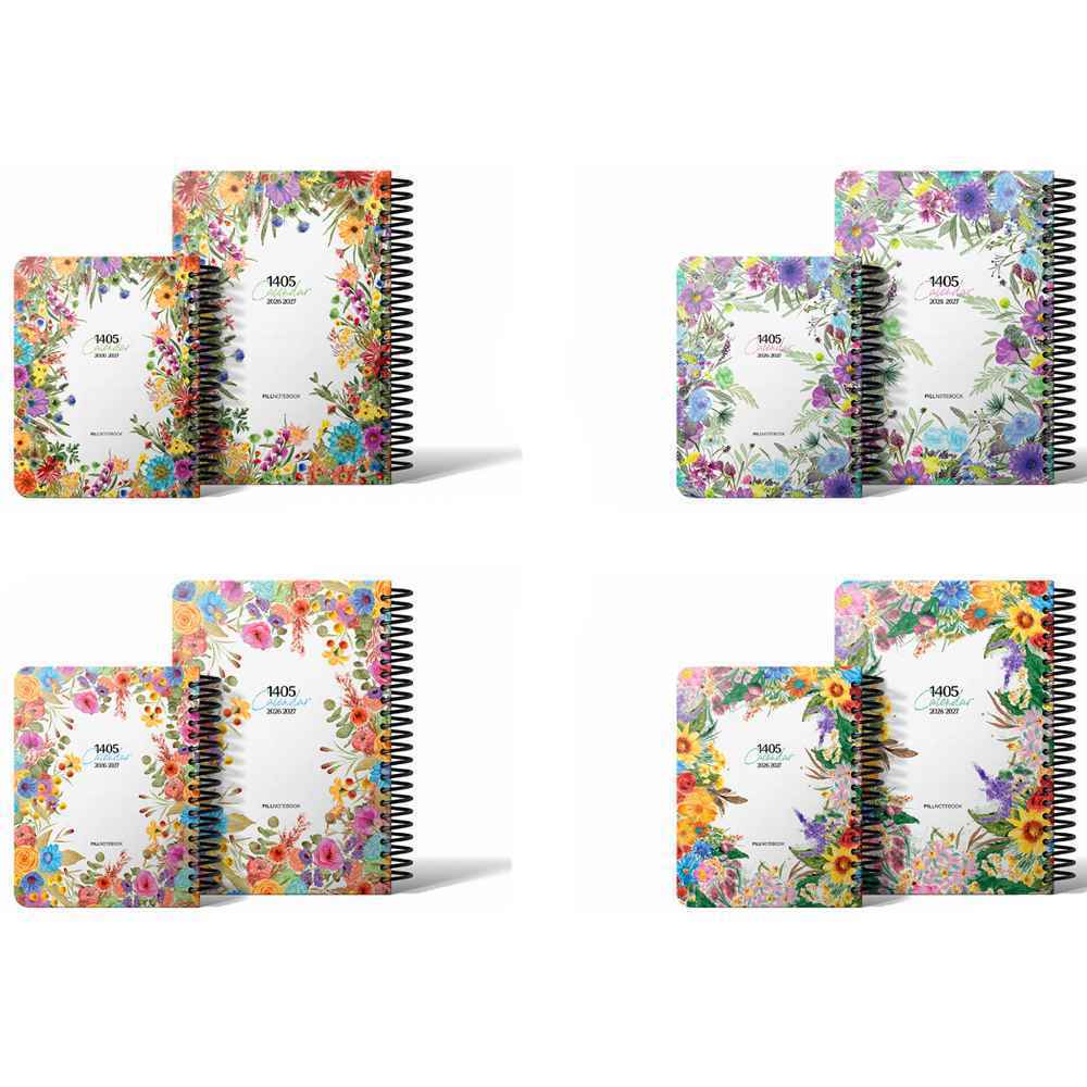 سررسید رقعی جلد سخت سیمی پیل سری فلاور سال1405