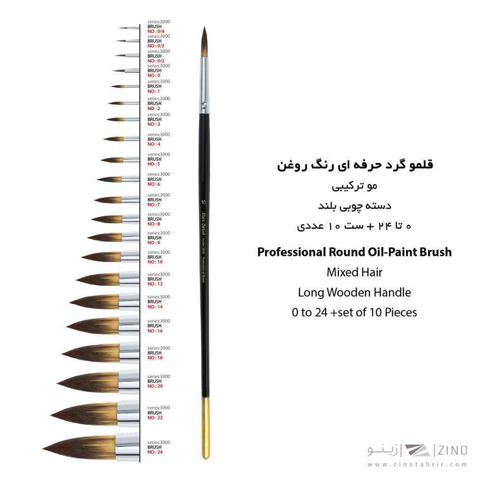قلموگرد شماره 10دسته  بلندطلایی پارس آرتیست سری3000