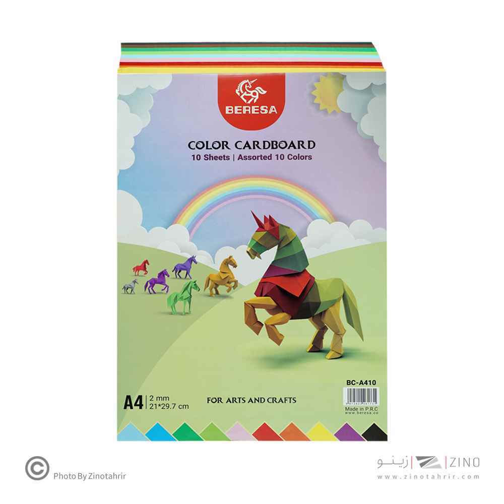 مقوا (180گرم)A4 بسته10رنگ100برگی برسا کدBC-A410