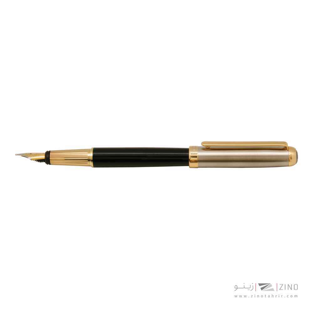 خودنویس نفیس ایپلمات لرد نیمه مشکی لاکی استیل گیره زرد