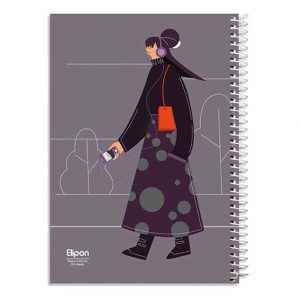 دفتر100برگ وزیری سیمی فانتزی الیپون کد239کارتن36عددی