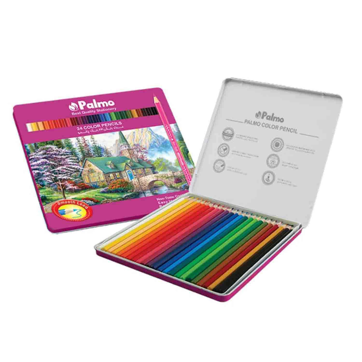 مدادرنگی24رنگ جعبه فلزی پالمو