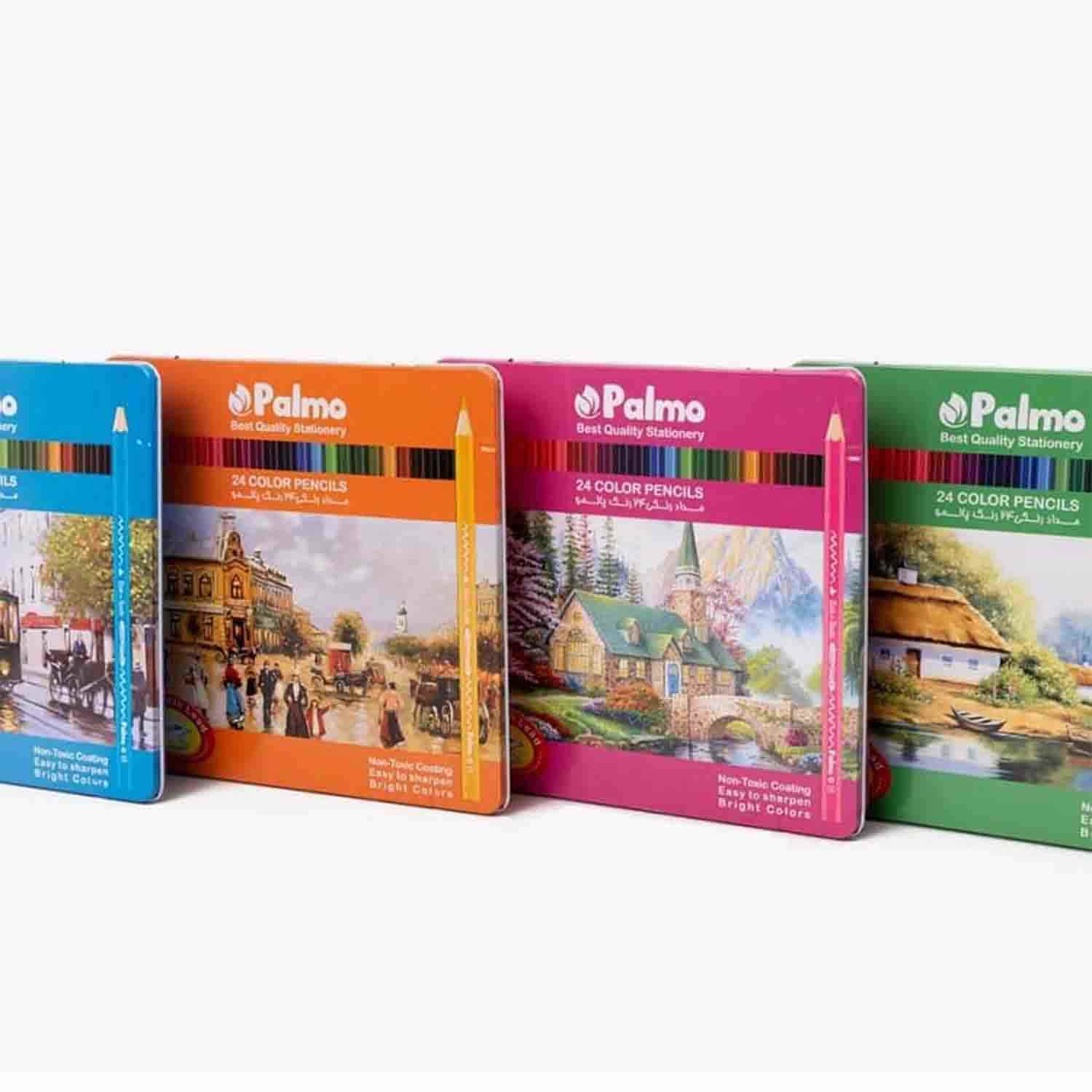 مدادرنگی24رنگ جعبه فلزی پالمو