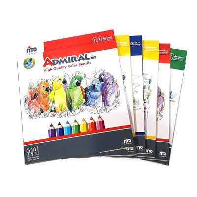 مدادرنگی24رنگ جعبه مقوایی پلیمری ادمیرال