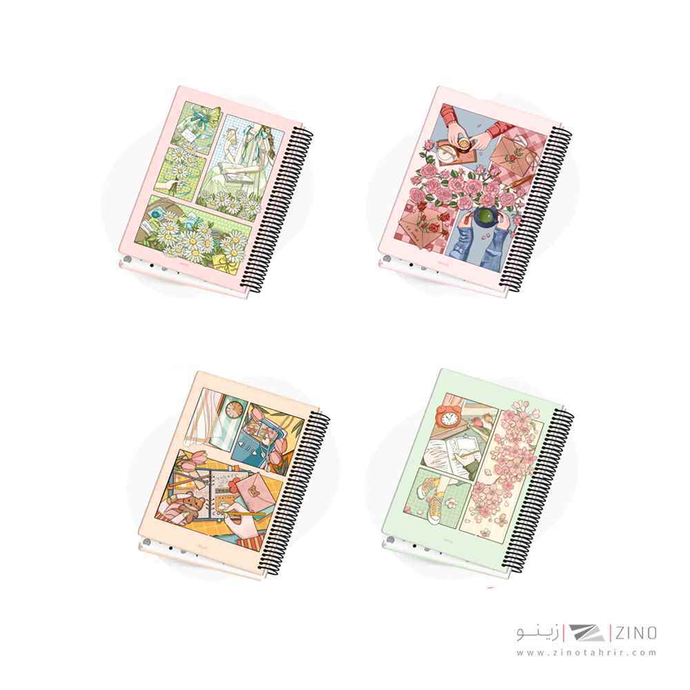 دفتر100برگ وزیری سیمی جلد سخت آبرنگ کدA053