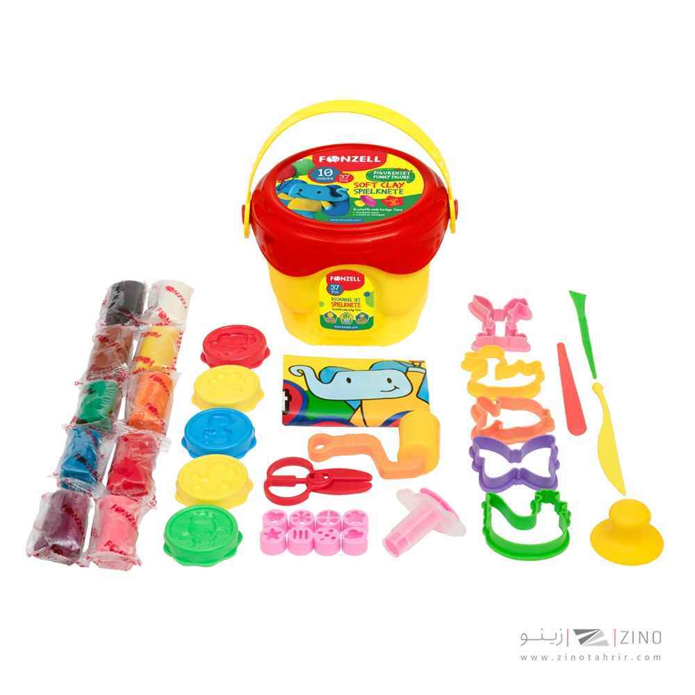 خمیر بازی 10رنگ سطلی ست جنگل فونزل کد685086