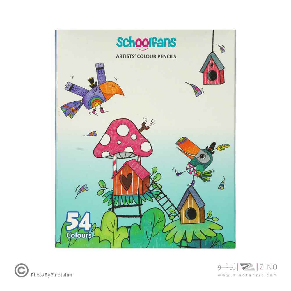 مدادرنگی54رنگ جعبه مقوایی سوپرکالر اسکول فنز کد92452