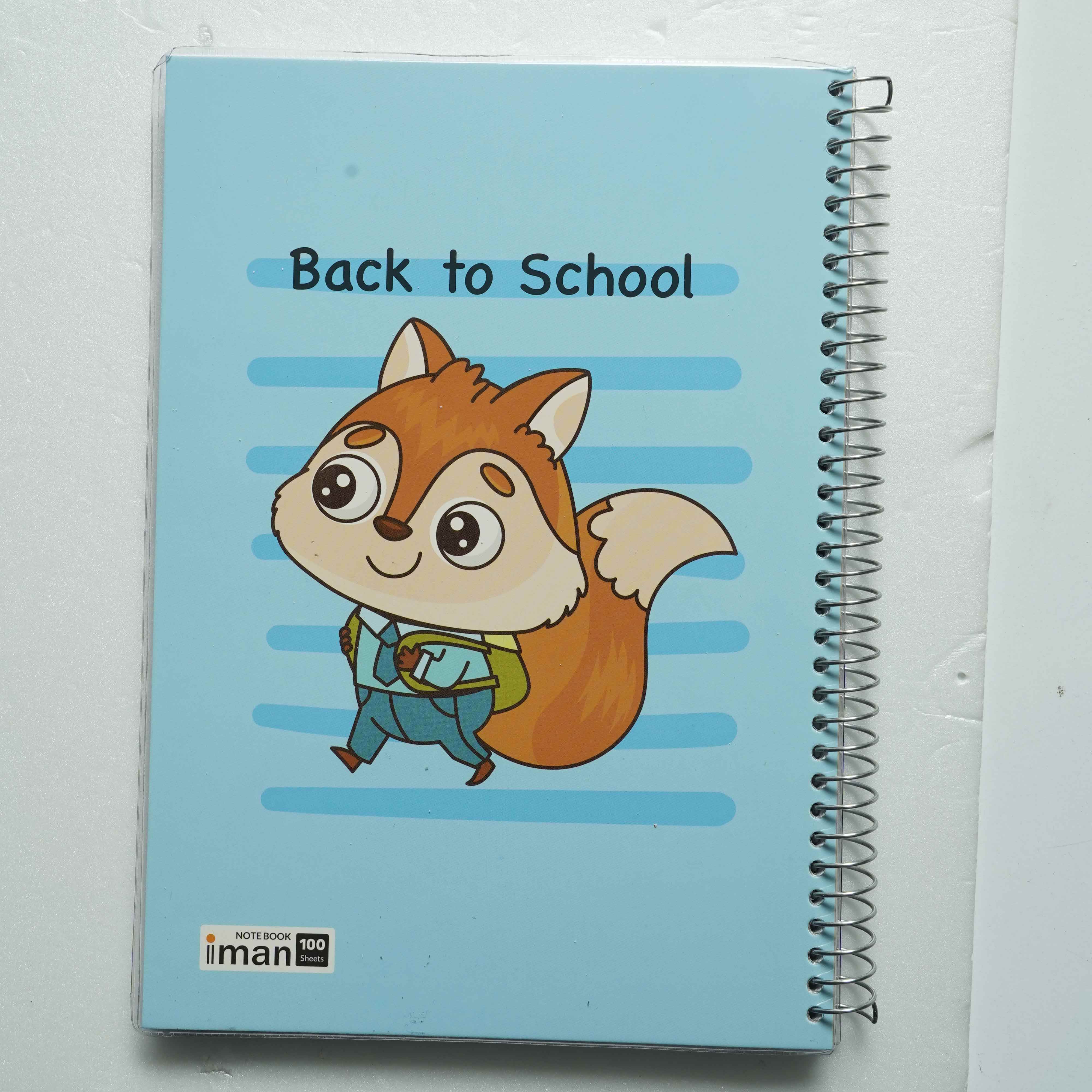 دفتر100برگ کد9404ایمان سیمی کارتونی جلدطلقی (6عددی)