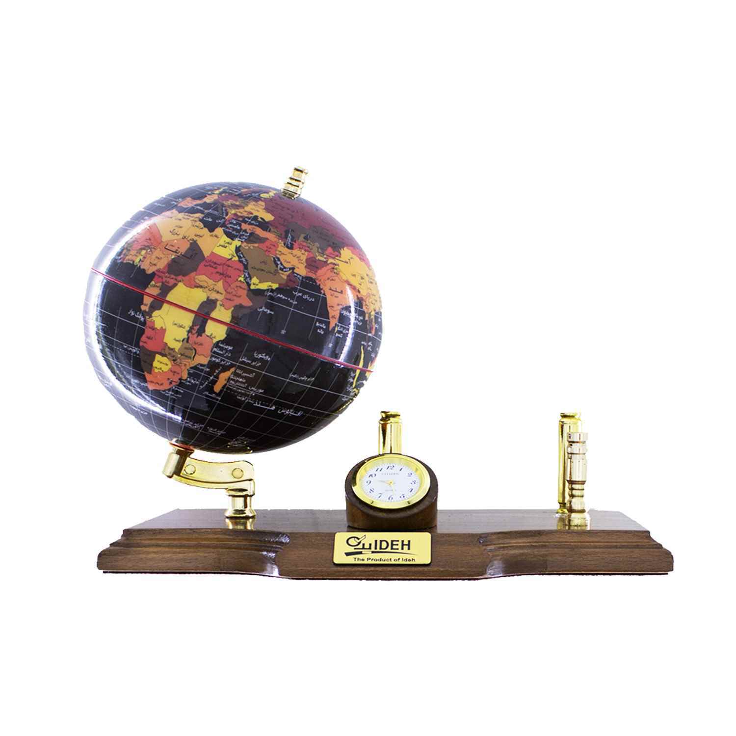کره جغرافیایی سایز14 پایه چوبی نیمگرد ایده کد111