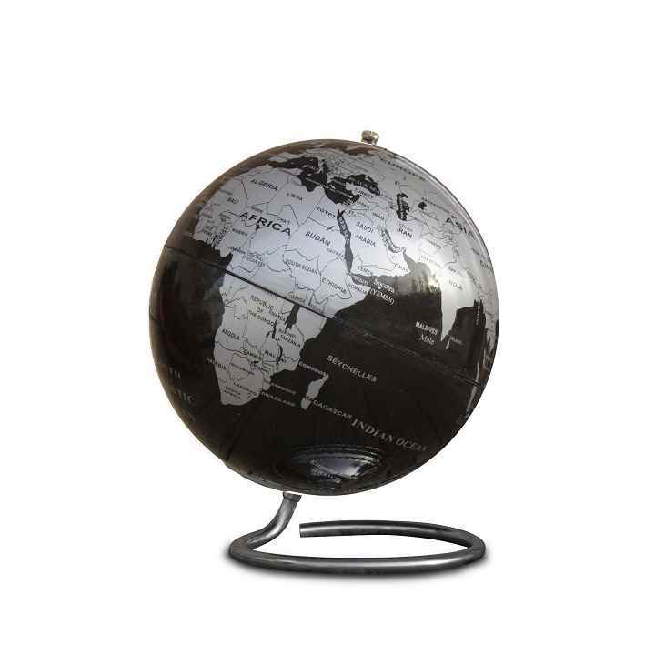 کره جغرافیایی سایز14 پایه هندسی نقره ای لاتین ایده